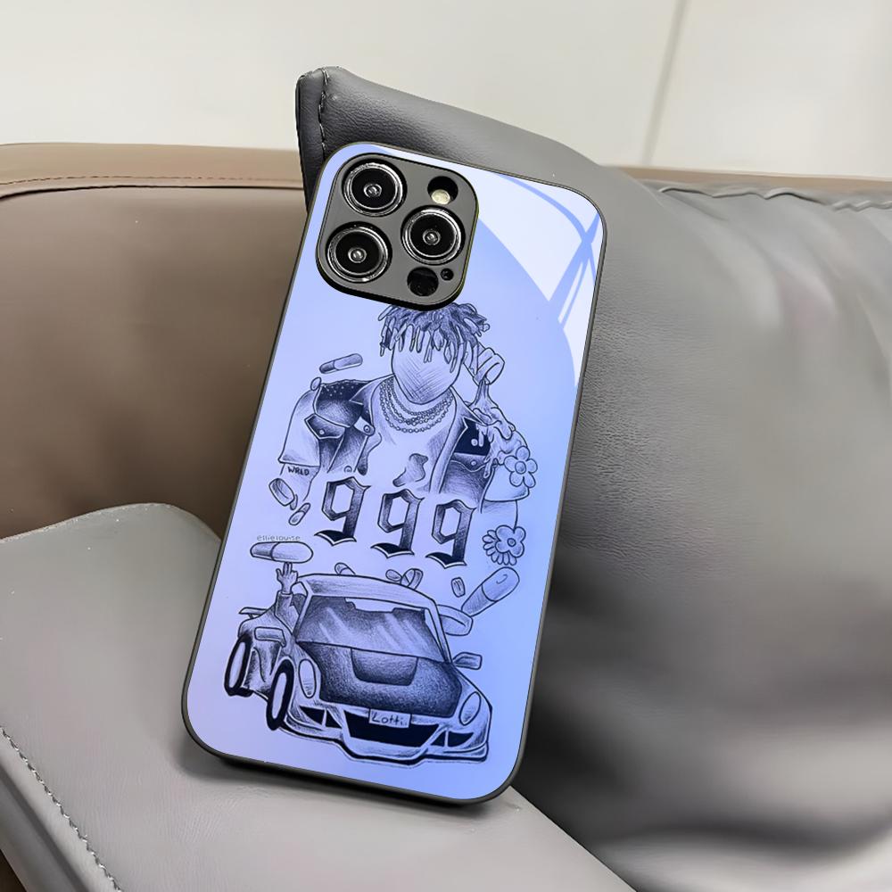 Чехол для телефона Singer J-Juice W-WRLD для Iphone 17 Air 16 15 14 12 11 13 Pro Max Mini X Xr Xs Puls Черная стеклянная крышка