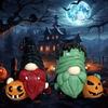Halloween Gnome Statue Spooky Holding Pumpkin Wizard Zombie Dwarf Figurine Resin Sculpture Home Office Desktop Decoration Ornament