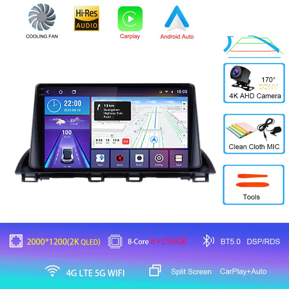 Автомагнитола Android 14 Carplay Auto Для Mazda 3 Axela 2013-2018 Стерео GPS Навигация Мультимедийный Видеоплеер Автомагнитола Головное Устройство