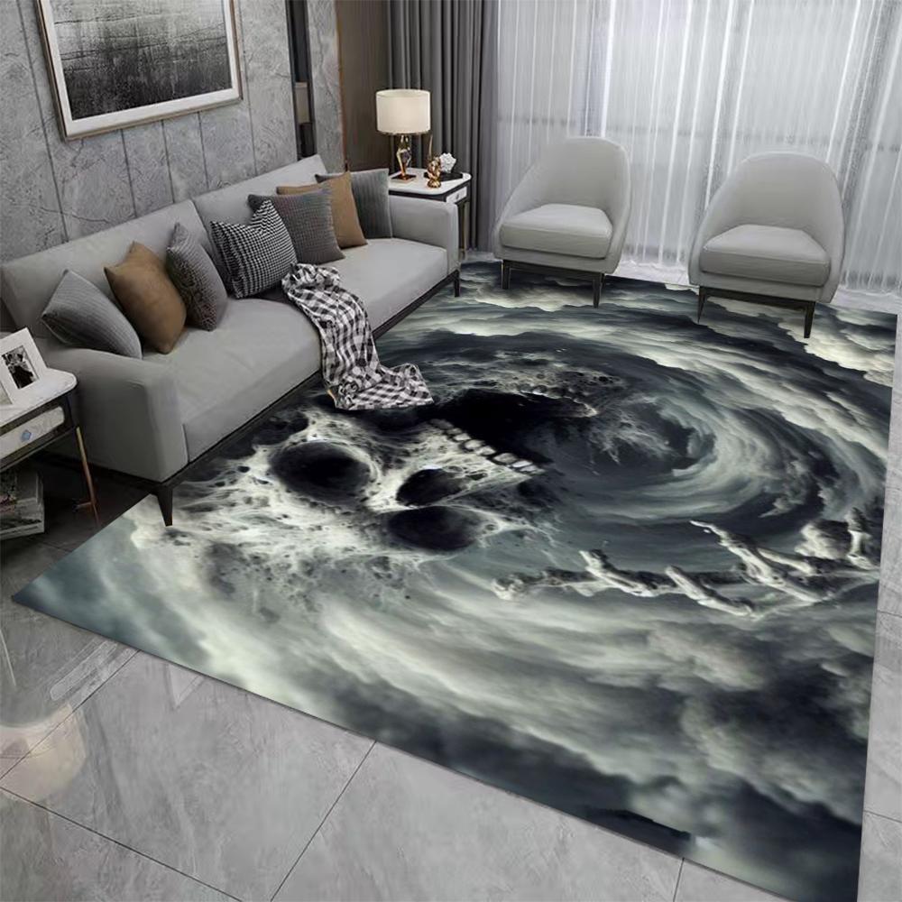 1 шт. Яркий 3D ковер с иллюзией скелета, фланелевый, мягкий, нескользящий, противоусталостный, с красочным клетчатым узором, коврик для пола