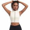 Nessaj Безрукавный спортивный жилет для йоги на молнии, женский фитнес-бюстгальтер, однотонный топ для бега и тренировок