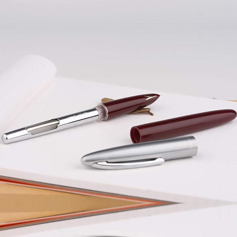 Lanxivi 3-Piece Genuine Hero 329 Fountain Pen with Fine Nib, Gold Arrow Pattern, and Stainless Steel Cap