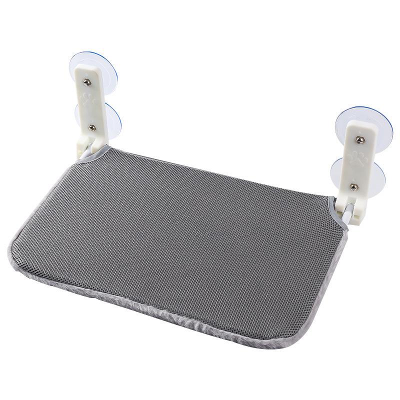 Складной гамак для кошек, двойная присоска, устойчивый, плюшевый, сетчатый, на окно, на стену, для прыжков, гамак для кошек на присосках