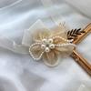 Элегантный милый браслет невесты, свадебный корсаж, эстетика, лента, жемчуг, цветок, украшения для невесты, аксессуары