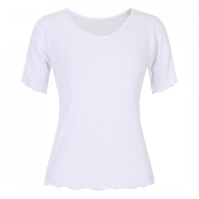 Shop Women U Neck Jersey SilkeT T shirT whiTe Dai Wsh 20553