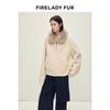 Fu Zhien Merino Shearling Raccoon Fur Collar Coat