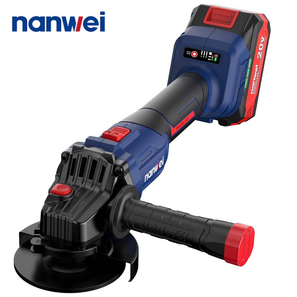 NANWEI Угловая шлифмашина 125 мм 5000/7000/9800 об/мин, 20 В, Бесщеточный двигатель