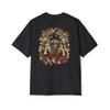 Headless Chariot Marble Horses Graphic Oversized T-Shirt Black Back Print