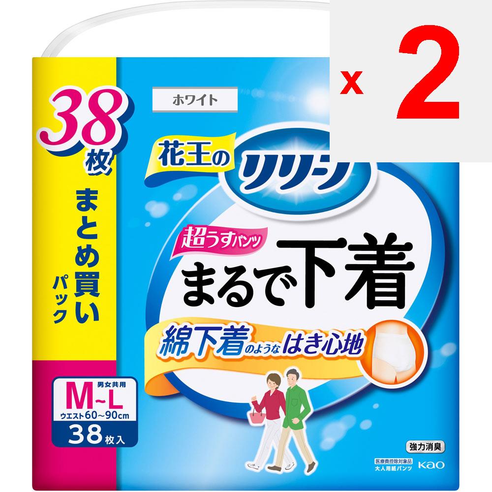 KAO Тип трусов Relief: Трусы как нижнее белье, 2 порции, М 38шт.. Тонкие подгузники для взрослых: Тип брюк Тонкий тип