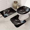 1/4 шт. Милый черный кот водонепроницаемый комплект занавесок для душа декоративный набор для ванной комнаты нескользящий коврик для унитаза коврик для ванной и 12 крючков