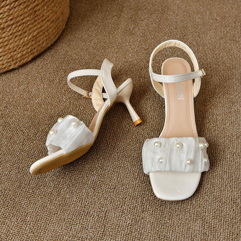 2025 новые нежные женские туфли прекрасны, босоножки на высоком каблуке с мягкой подошвой не устают, универсальные и удобные модные, а туфли на высоком каблуке