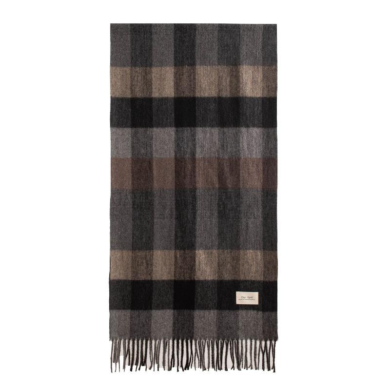 High end Scarf for Men and Women Versatile and Thickened  Autumn and Winter New Plaid Splicing Warm Scarf Imitation Cashmere Couple Model