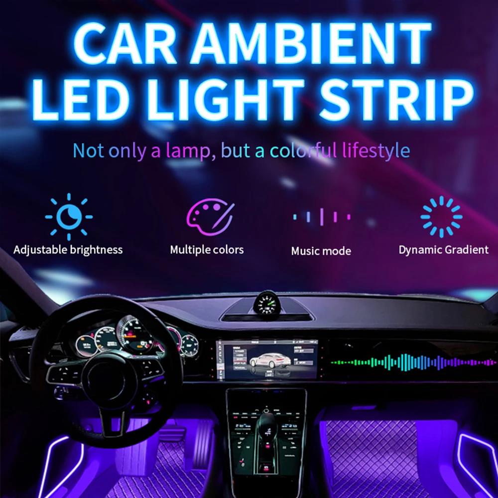 Universal Auto Neon RGB Atmosphere Foot Light 48 72 LED APP Wireless Remote Control Neon Lights 4