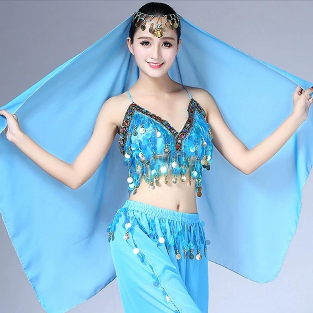 Chiffon Indian Dance Headband 150cm Women Headdress Fashion Belly Dancing Scarf  Show Costumes