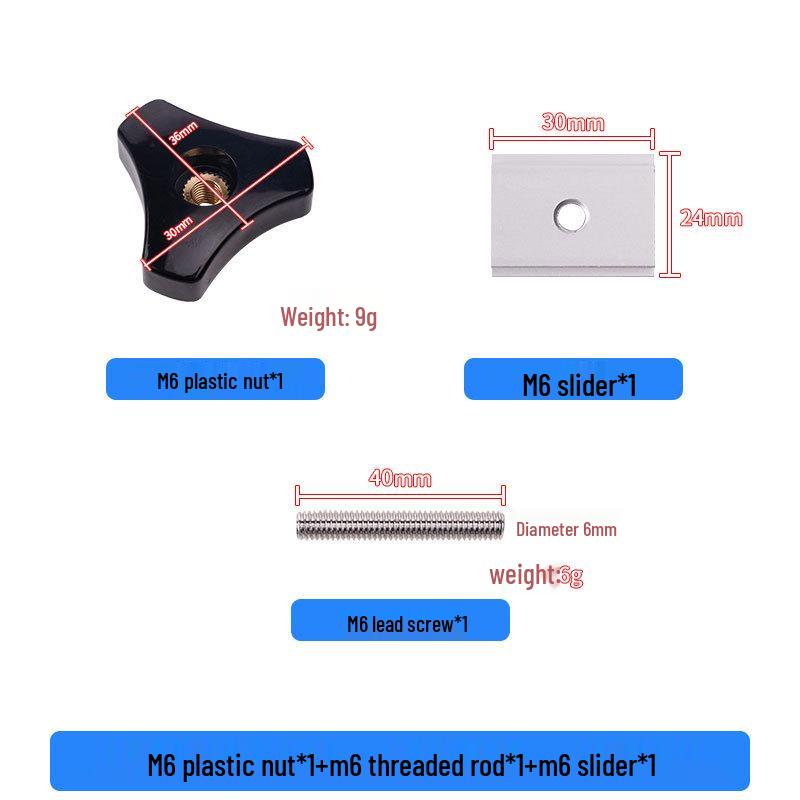 Aluminum Pressure Block T-Slider Handle for Woodworking T-Slot Guide Rail