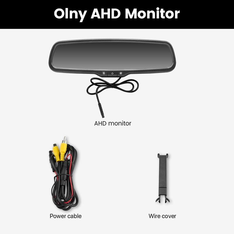 GreenYi 4.3 Inch AHD Car Rear View Mirror Monitor Special Original Bracket Optional Support AHD 1080P Front Rear Camera