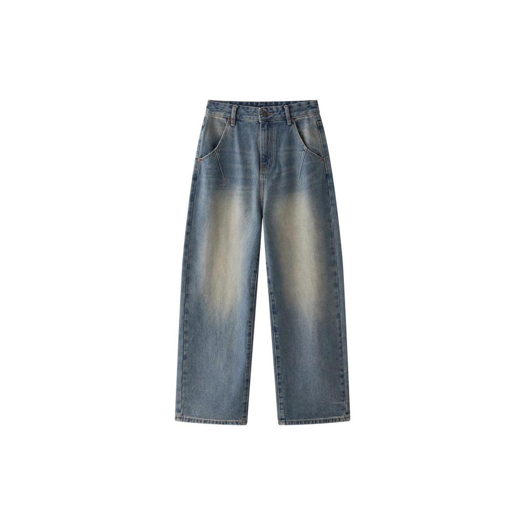 Джинсы-палаццо Louvre Retro с восковым покрытием для женщин - Модная корейская мода Осень/Зима