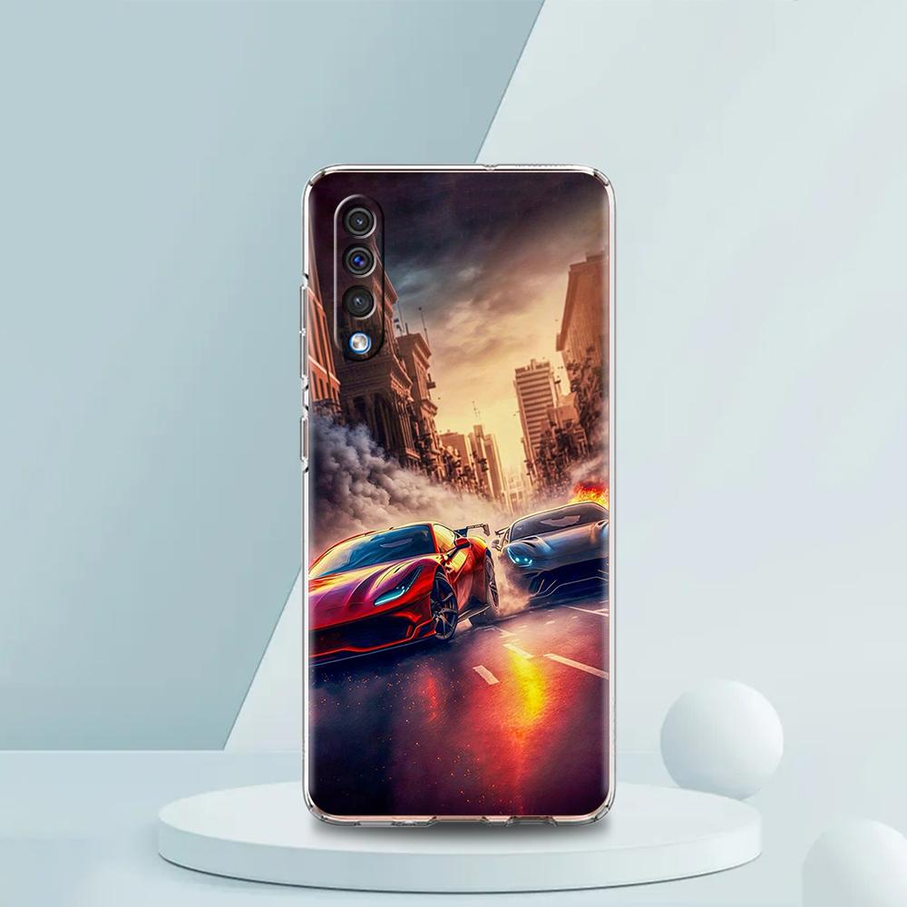 Новый прозрачный чехол для телефона в форме спортивного автомобиля для Samsung Galaxy A12 A22 A50 A70 A40 A10 A20 A30 A02 A03S A04, силиконовый корпус
