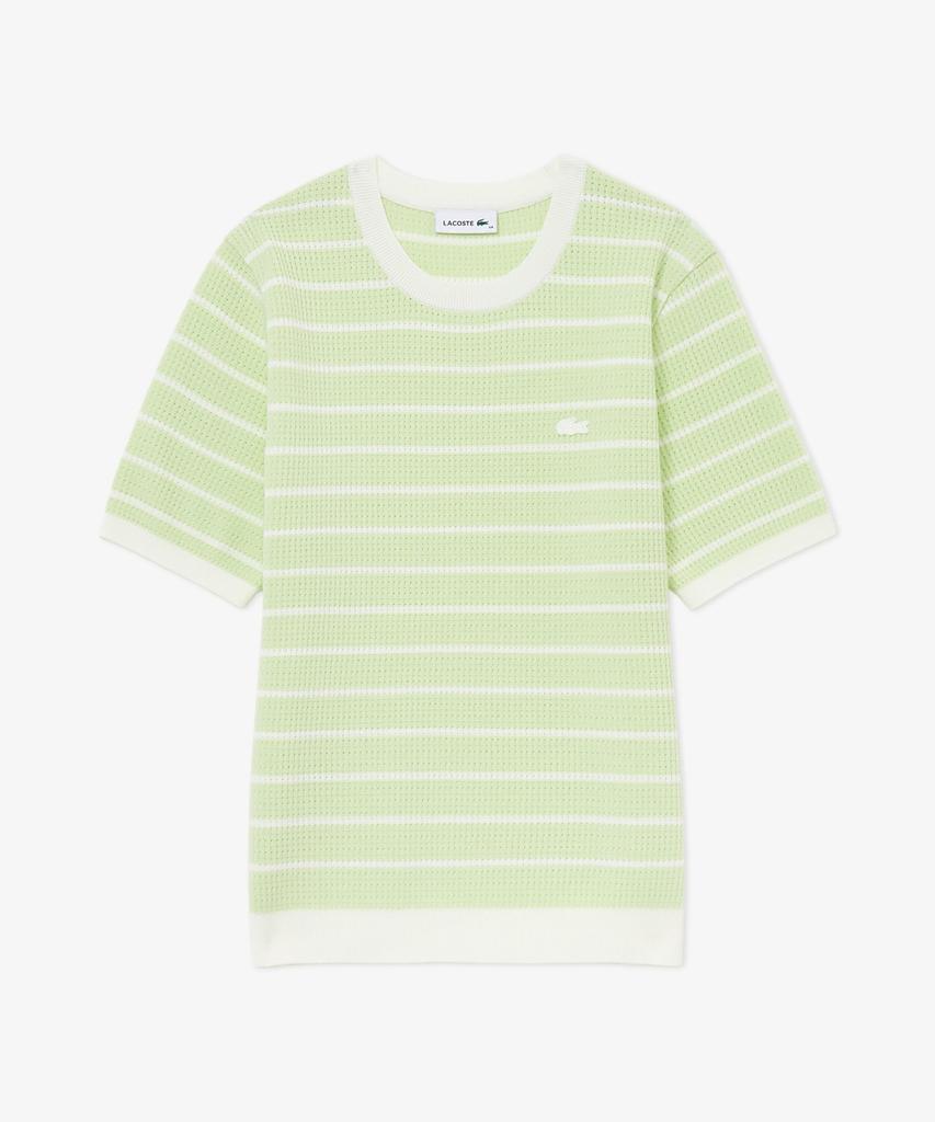 LACOSTE Женский свитер с вырезом-лодочкой и коротким рукавом, с отделкой «гребешок» Af900E-56G Bic