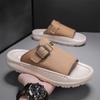 Модные мужские тапочки CYYTL, повседневная летняя обувь, пляжные сандалии, уличные шлепанцы, кожаные, удобные для ходьбы, легкие, роскошные, дизайнерские, модные