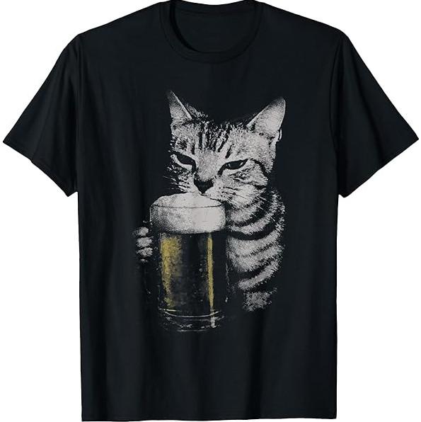 Cat Beer Y2k Vintage 90s Shirt, Funny Cats Meme T-shirt