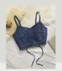 Женская джинсовая майка: Стильная летняя верхняя одежда с уникальными бретелями, облегающим кроем и укороченным дизайном