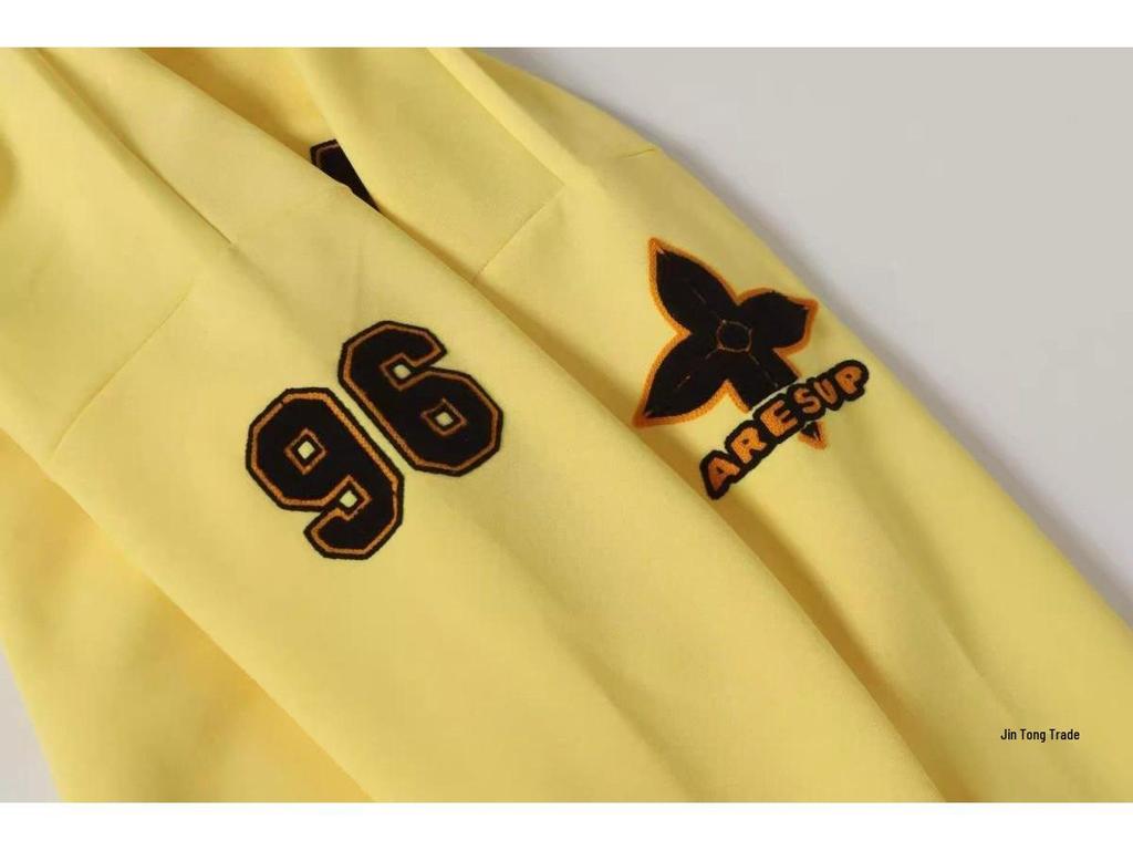 Unisex Guochao Heavyweight AR Embroidery Hoodie with Stand-Up Collar, Velvet Lined, Loose Fit, Autumn/Winter Style.