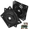 Set of 2 160mm Chair Swivel Plates, A3 Steel Swivel Plates, 360 Degree Swivel Chair Replacement for Chair Fixtures (6-inch, Black)