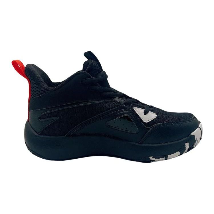 Anta Shock Absorbing Wear Resistant Non Slip Mid Top Basketball Shoes Kids Sneakers Black Red 312311133-2