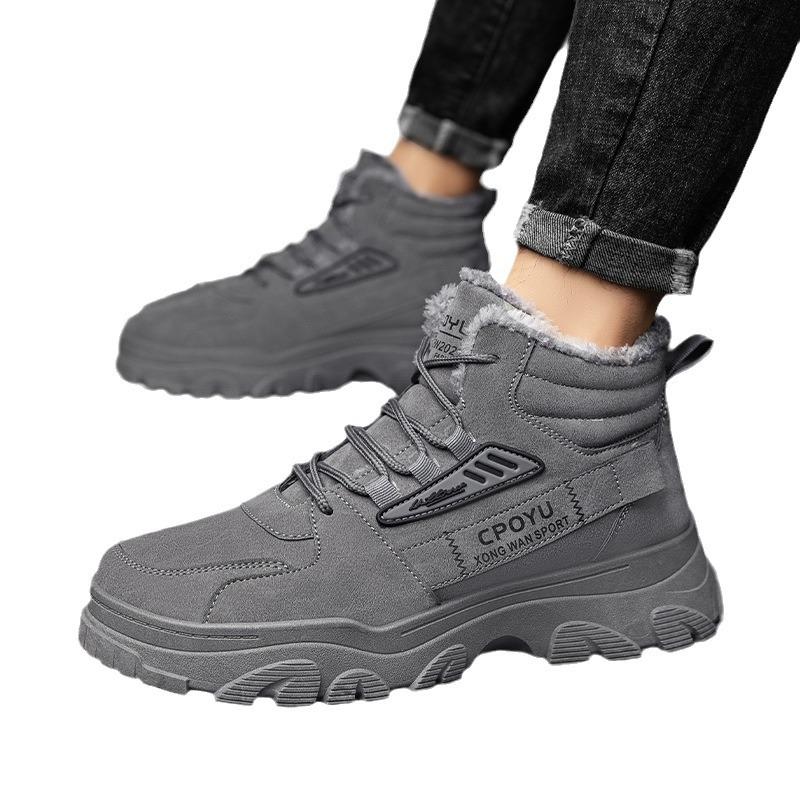 Осенне-летние мужские высокие кеды 2025 новая бархатная теплая хлопковая обувь повседневная рабочая обувь мужская модная обувь ботинки Мартина