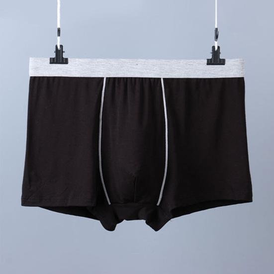 Men Boxer Underwear Mid-rise Breathable Smooth Wiring Perfect Fit Shorts Panties Patchwork