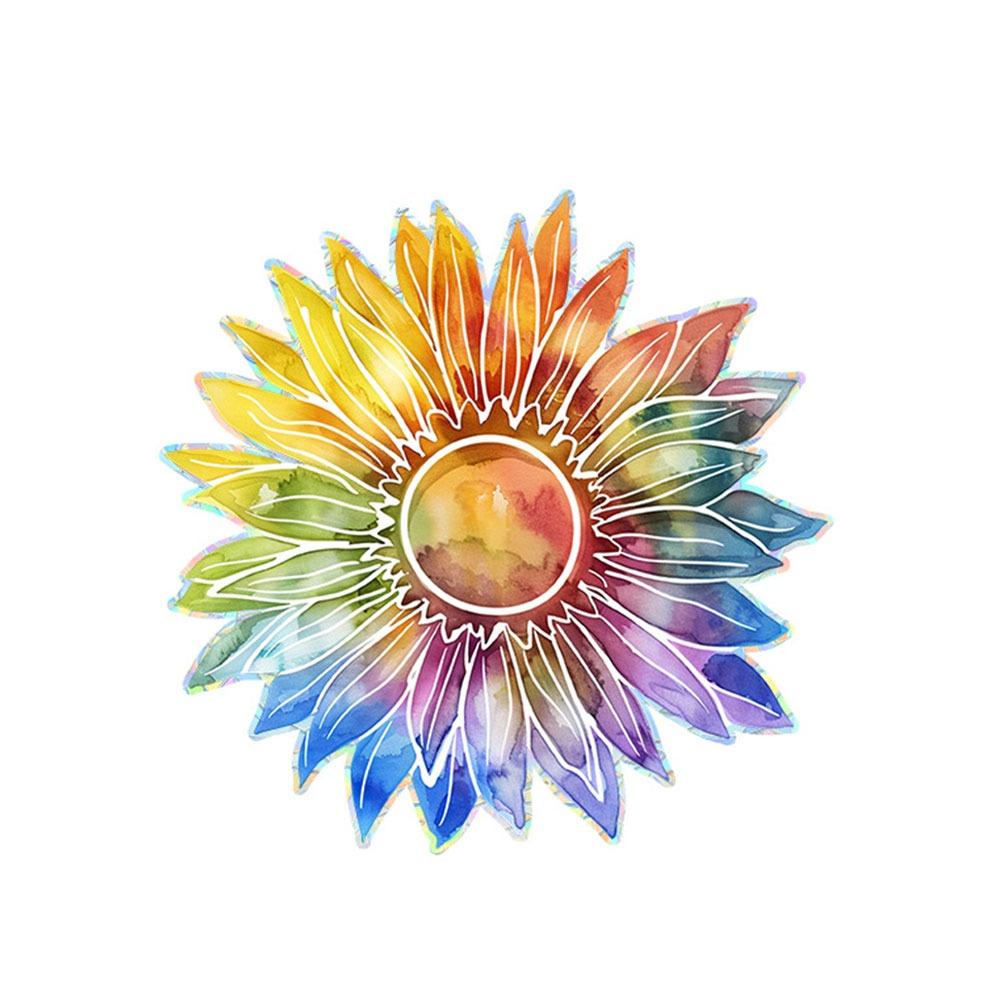 Rainbow Prisms Sun Flower Decals Colorful Glass Static Sticker Sun Catcher Window Stickers  Office