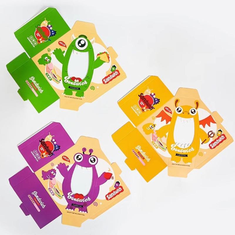 50 шт. коробка для сэндвичей с окошком упаковочная коробка для выпечки пирожных бумажная коробка для завтрака обертки для сэндвичей