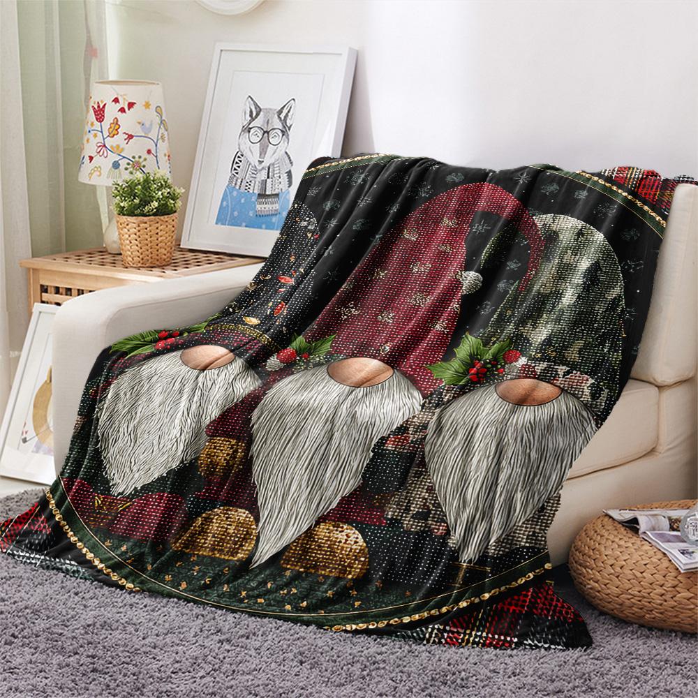 Dwarf Print Flannel Blanket, High quality Comfortable for All Seasons, Home Decor, Warmth and Comfort, Perfect for Christmas Gifts