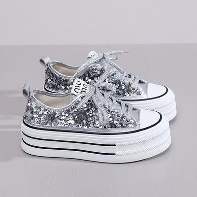 Новые дизайнерские женские блестящие туфли, дышащие туфли на низкой платформе, удобные повседневные блестящие туфли для женщин, tenis de mujer