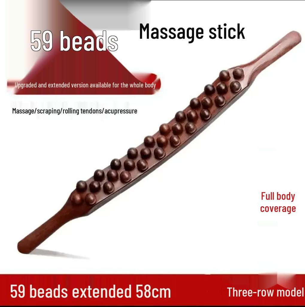 Gua Sha Three-Row Bead Muscle Roller for Full-Body Acupressure Massage - Portable, Universal Use