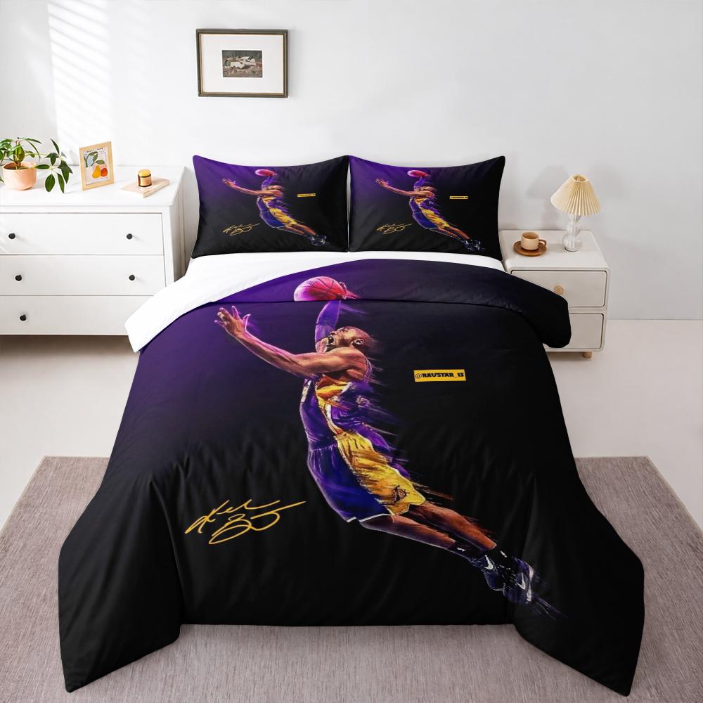 "Basketball Player Dunking Art Design Bedding setBedding set (1 duvet cover, 2 pillowcases, duvet not included)