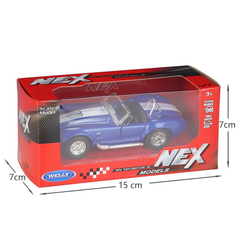 1/36 Ford Shelby Cobra 427 S/C Ретро игрушечная машинка Модель WELLY Литой автомобиль Миниатюрный инерционный классический коллекционный подарок для детей