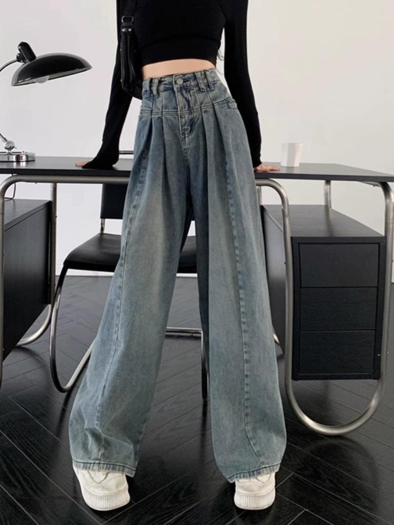 High Street 90s Y2k Винтажные свободные джинсы Женские Эстетические Ретро Уличная одежда Мешковатые джинсовые брюки Harajuku Корейские повседневные широкие брюки