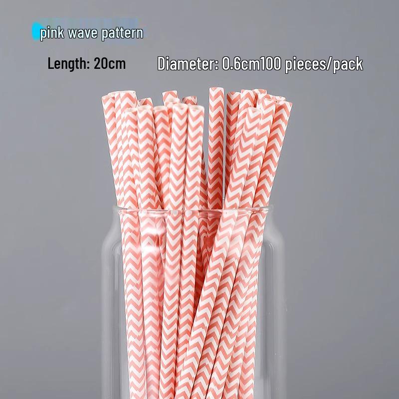 100 Eco-Friendly Colored Paper Straws: Disposable, Creative Party Straws for Juice & Cocktails