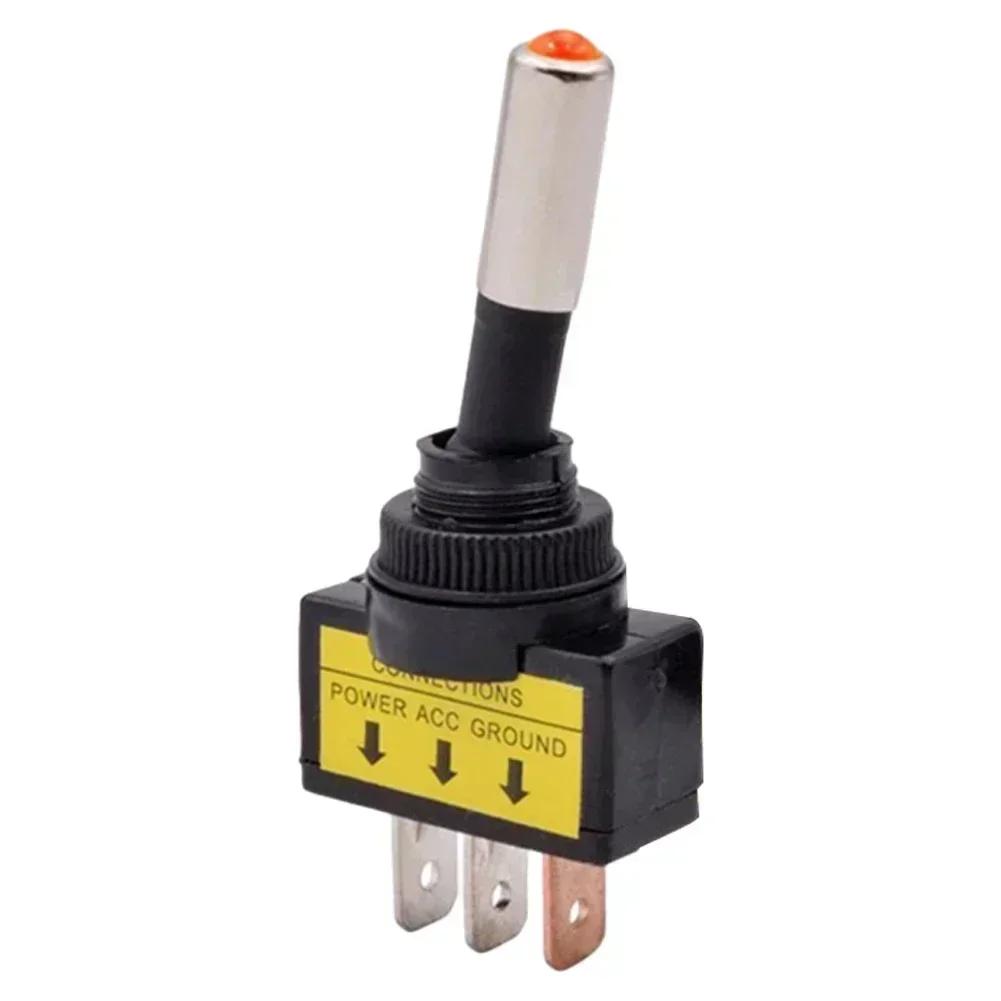 LED Illuminated 12mm Toggle Switch SPST 2 Position 12V 20A for Automotive Self Locking Switch for Appliance Use