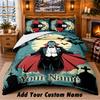 Dracula Custom Name 3Pcs Bedding Set 1 Bed Sheet 2 Pillowcases Bedroom Home Decor