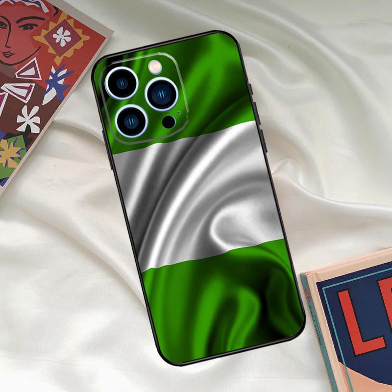 Nigerian flag Phone Case For iPhone 16 15 14 12 11 13 17 Pro Max 15 16 Plus 13 Mini 16e 17 Air Funda Cover