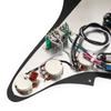Musiclily Pro-SE ST-DPHA SSS Pre-Wired Pickguard with Alnico 5 Single-Coil Size Humbuckers for Strat Electric Guitar Black Zebra Pickups