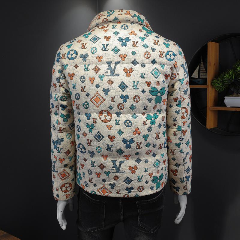 Мужская высококачественная жакардовая куртка с 90% пуха - Осенне-зимняя коллекция 2025