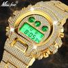 Multi-function Digital Mens Watches Top Luxury Brand LED 18K Gold Watch Men Hip Hop Male Iced Out Watches