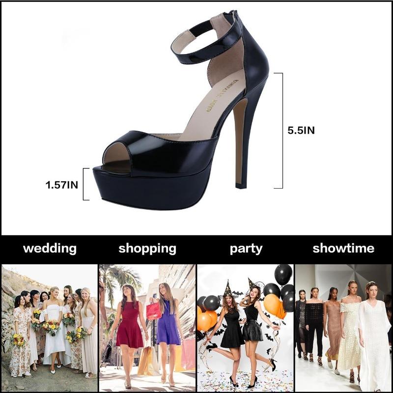 Women Sandals Sexy Pumps 14CM Super High Heels Open Toe Ankle Strap Sandal Platform Gladiator Stiletto Party Dress Wedding Shoes Shoe