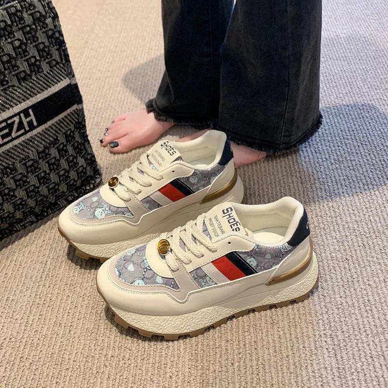 Модные новые спортивные туфли Forrest Gump Shoes Women All Match Breathable Casual Board Women Thick Sole Retro Fashion Shoes Tenis De Mujer