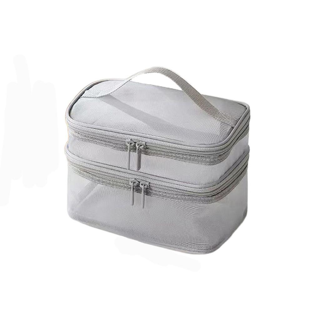 Multifunctional Transparent Mesh Travel Cosmetic Bag Storage 2/3 layer Toiletry Bag Large Capacity Makeup Case Cosmetic Storage