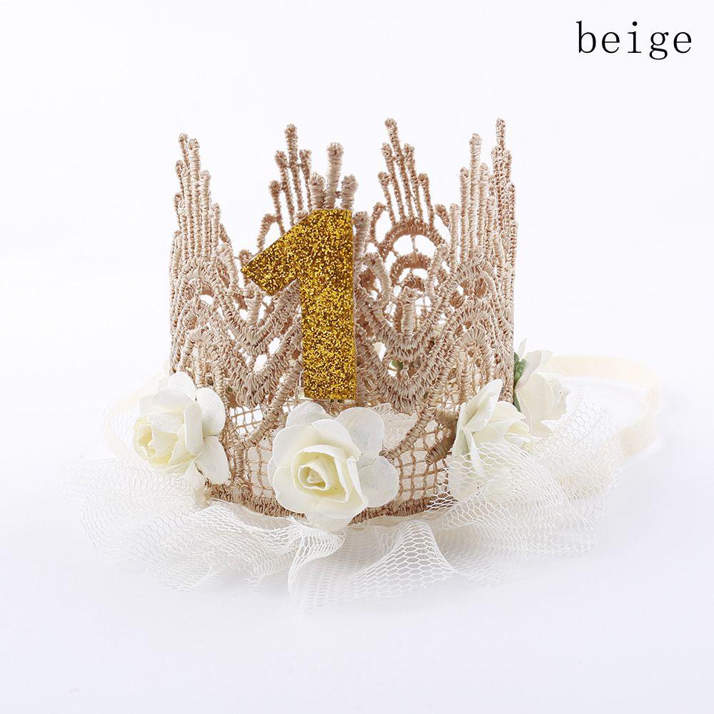 Kids Gift Boys Girls Princess Crown Hair Band 1 Years Old Baby Birthday Hat Flower Headwear